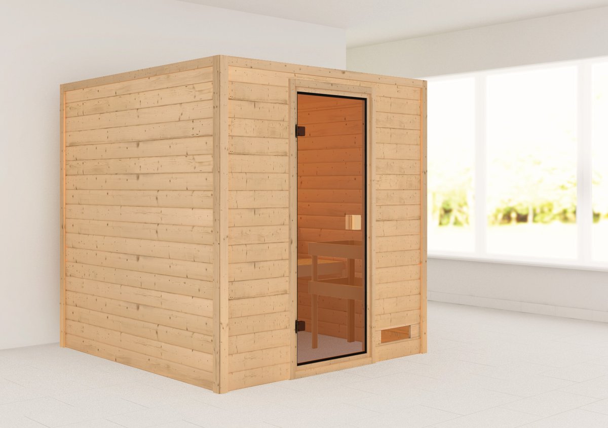 Karibu Sauna Jara - 195 x 195 cm, 38 mm Massivholz | ohne Ofen