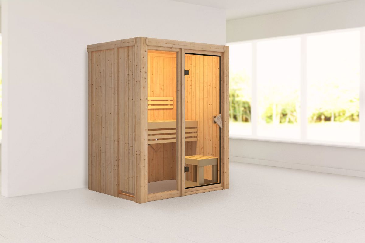 Karibu Sauna Avari 1 - 155x122 cm, 68 mm Systemsauna | ohne Ofen