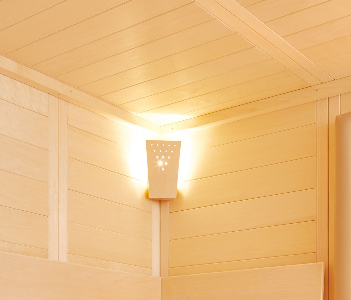 Sauna-Holzleuchte Moris 4W LED 230V, Ahorn, von Infraworld