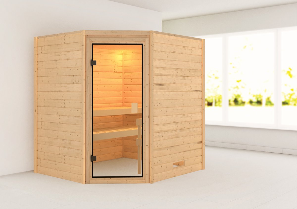 Karibu Sauna Elea - 195 x 169 cm, 38 mm Massivholzsauna | ohne Ofen