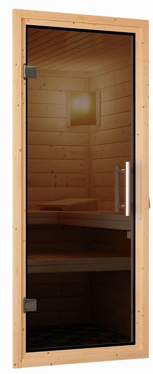 Sauna-Türelement modern graphit zum Selbsteinbau, für 68 mm Saunakabine