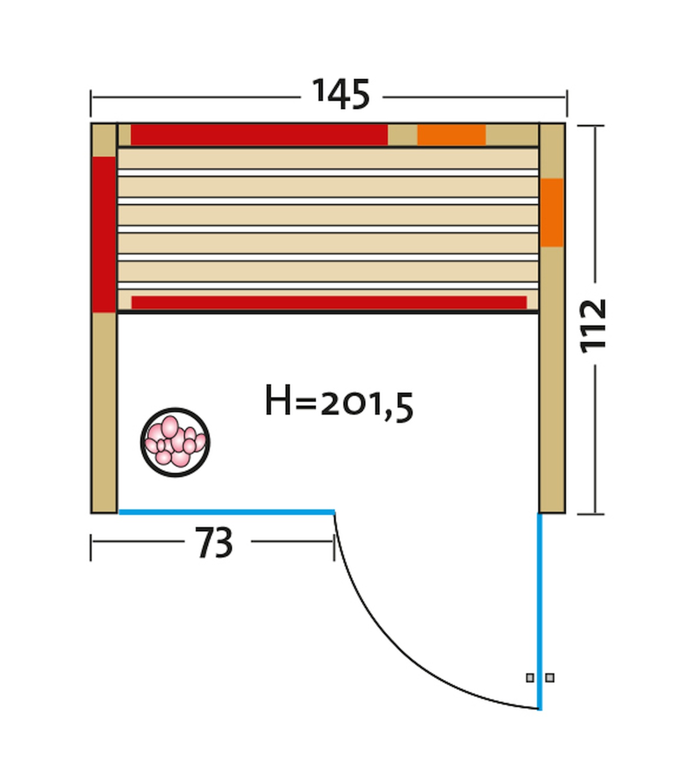 Infrarotkabine TrioSol Glas 145 Fichte VG - 145x112 cm, Infraworld