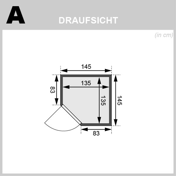 Karibu Sauna Antonia - 145 x 145 cm, 38 mm Massivholzsauna | ohne Ofen