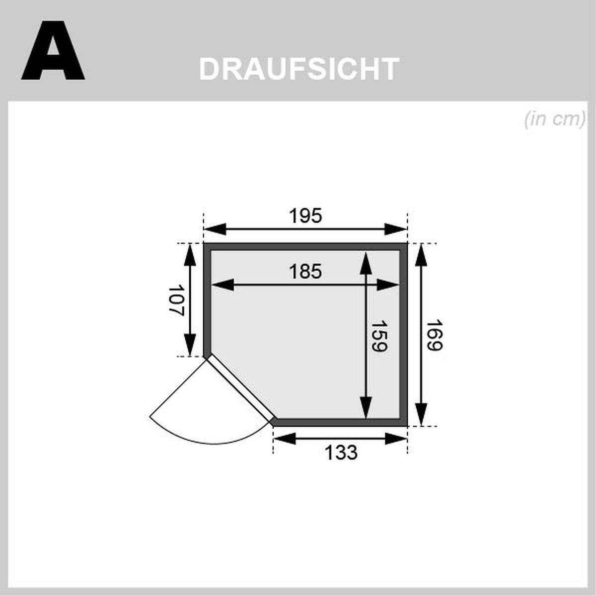 Karibu Sauna Elea - 195 x 169 cm, 38 mm Massivholzsauna | ohne Ofen