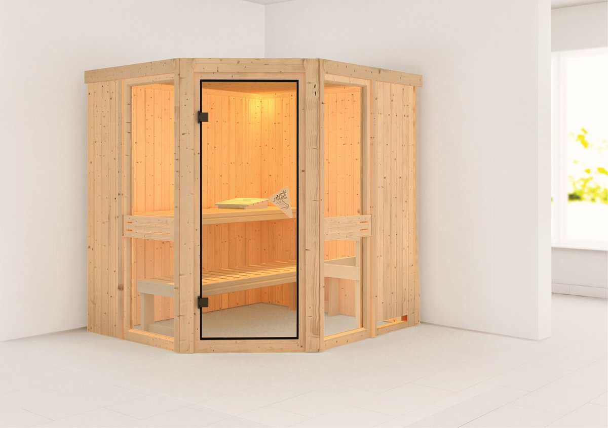 Karibu Sauna Amelia 1 - 196x170 cm, 68 mm Systemsauna | ohne Ofen