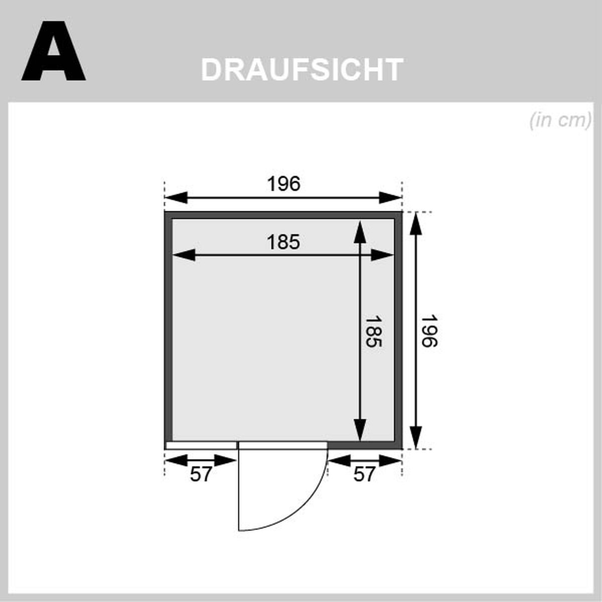 Karibu Sauna Jutta - 196 x 196 cm, 38 mm Massivholz | ohne Ofen