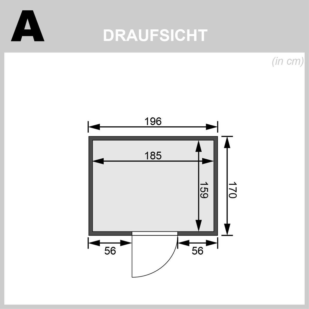 Karibu Sauna Anja - 196 x 170 cm, 38 mm Massivholzsauna | Glastür bronziert | ohne Ofen