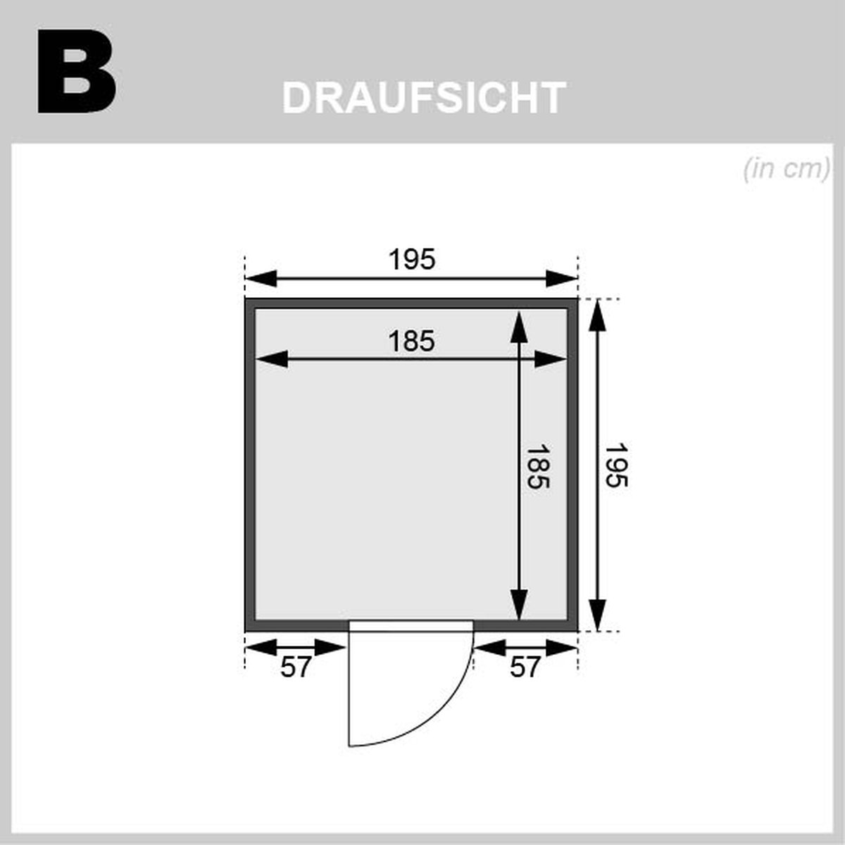 Karibu Sauna Jara - 195 x 195 cm, 38 mm Massivholz | ohne Ofen