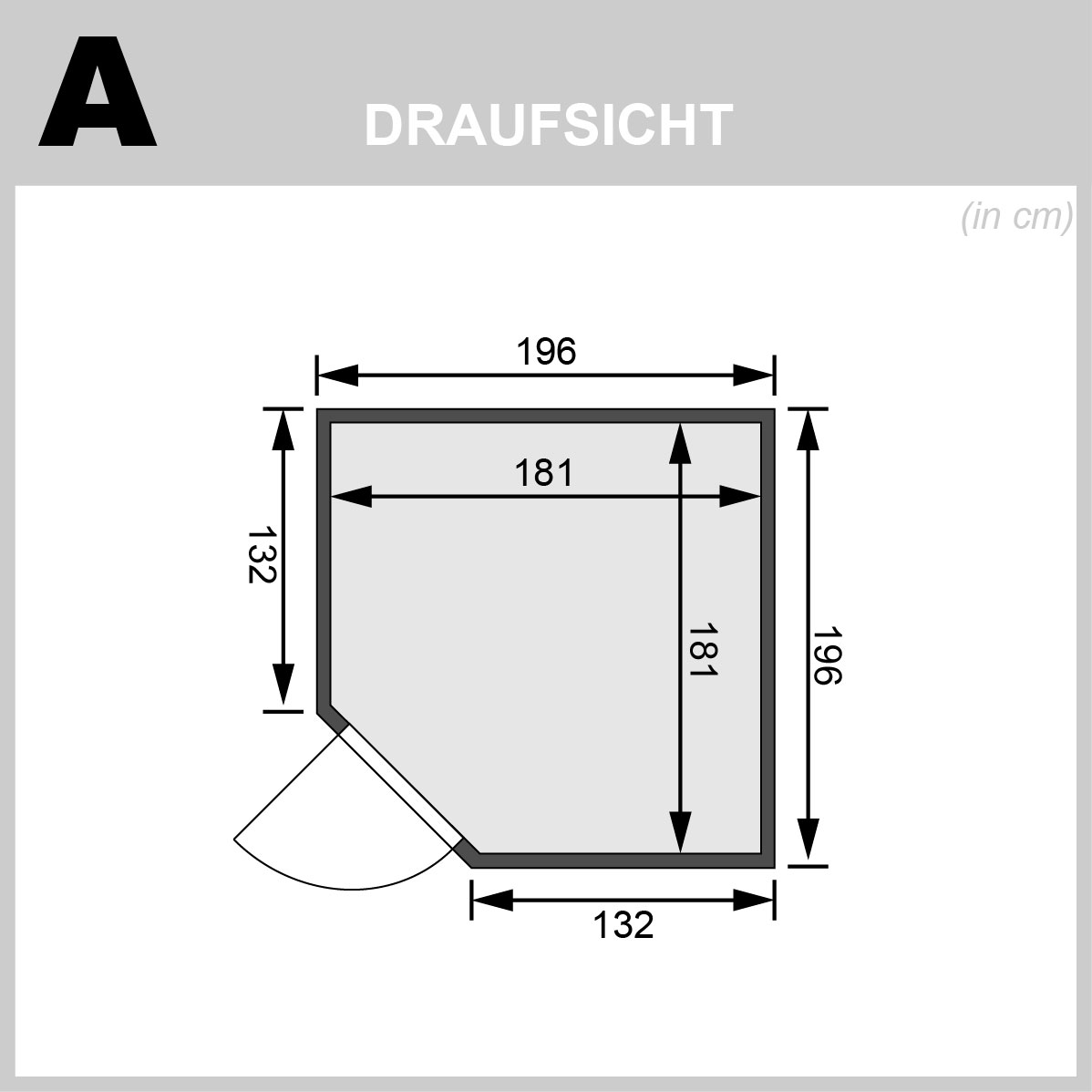 Karibu Sauna Jarin - 196x196 cm, 68 mm Systemsauna | Energiespartür | ohne Ofen