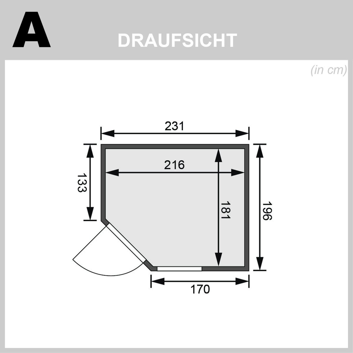 Karibu Sauna Fiona 3 - 231x196 cm, 68 mm Systemsauna "Exklusiv", ohne Kranz|ohne Ofen