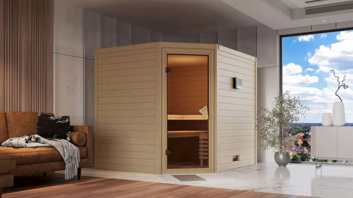 Karibu Sauna Tanami - 231x196 cm, 38 mm Massivholz | ohne Ofen