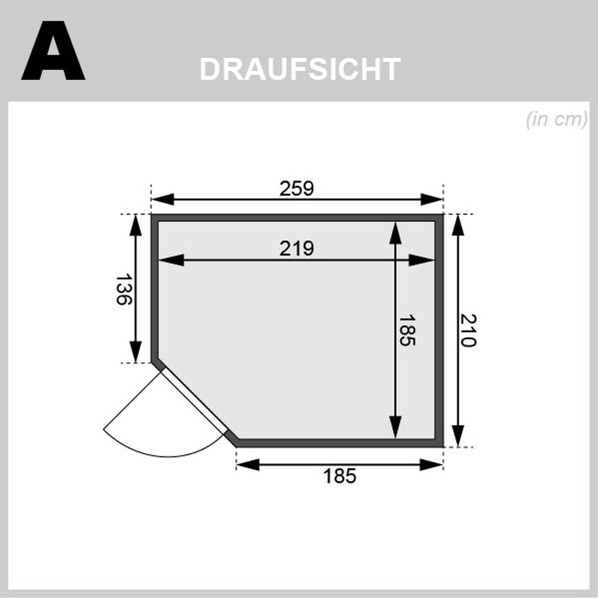 Karibu Sauna Tanami - 231x196 cm, 38 mm Massivholz | ohne Ofen