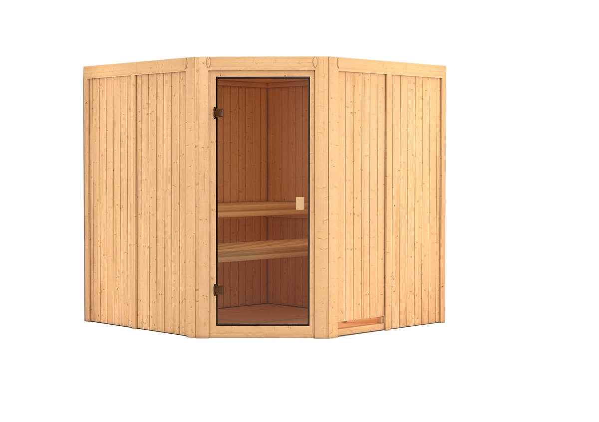 Karibu Sauna Kotka - 196 x 196 cm, 68 mm Systemsauna | ohne Ofen