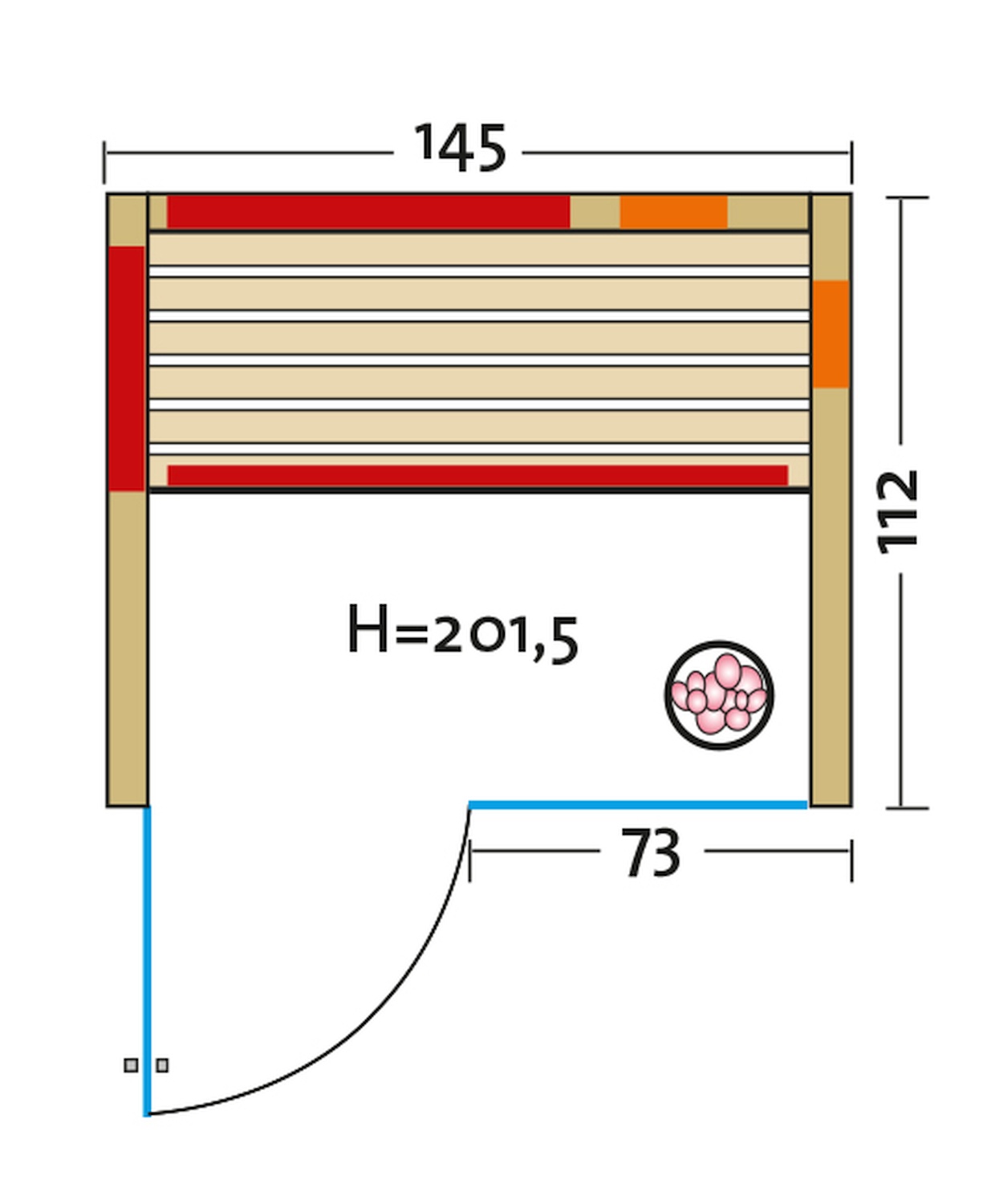 Infrarotkabine TrioSol Glas 145 Fichte VG - 145x112 cm, Infraworld