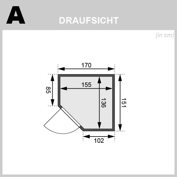 Karibu Sauna Faurin - 170 x 151 cm, 68 mm Systemsauna | ohne Ofen