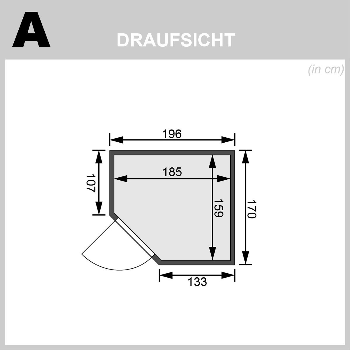 Karibu Sauna Mia - 196 x 170 cm, 38 mm Massivholz | Energiespartür | ohne Ofen