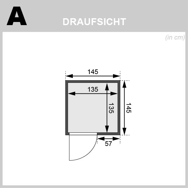 Karibu Sauna Sandra - 145 x 145 cm, 38 mm Niedrigsauna | ohne Ofen