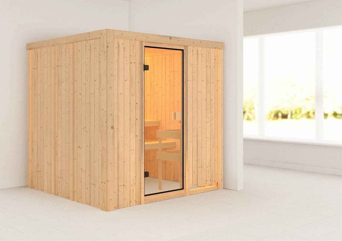 Karibu Sauna Tromsö - 196 x 178 cm, 68 mm Systemsauna | ohne Ofen