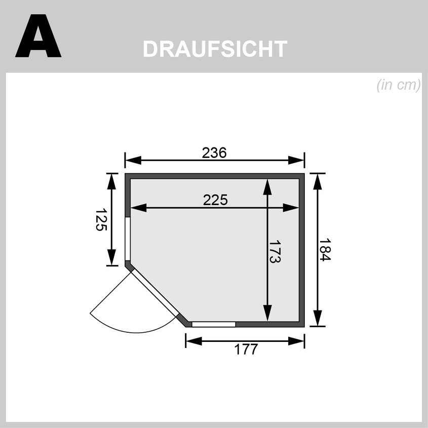 Karibu Sauna Sinai 3 - 236x184 cm, 38 mm Massivholz | ohne Ofen