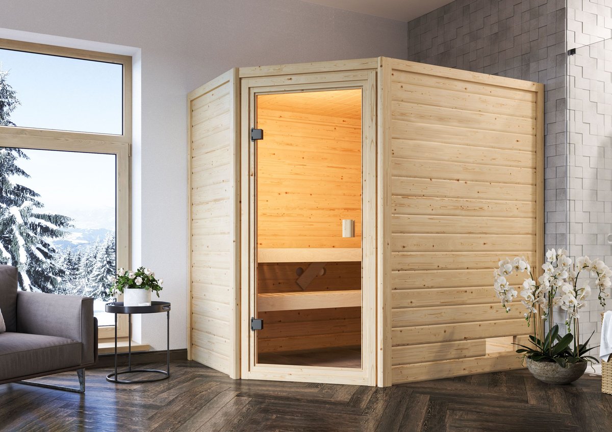 Karibu Sauna Jella - 195 x 145 cm, 38 mm Massivholz | ohne Ofen