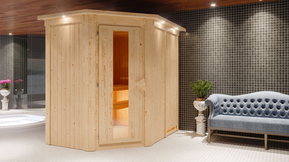 Karibu Plug & Play Sauna Saja - 151x196 cm, 68 mm Systemsauna