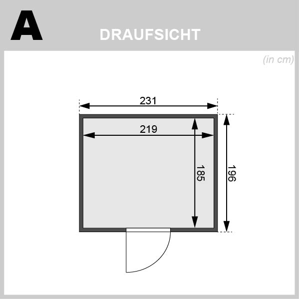 Karibu Sauna Sonara - 231x196 cm, 38 mm Massivholz | Energiespartür | ohne Ofen