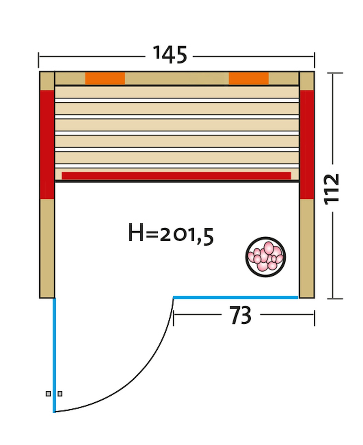 Infrarotkabine TrioSol Glas 145 Fichte RG - 145x112 cm,  Infraworld