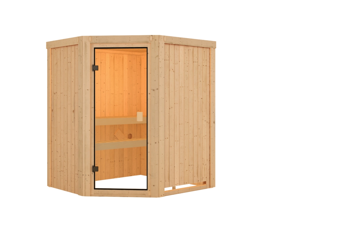 Karibu Sauna Faurin - 170 x 151 cm, 68 mm Systemsauna | ohne Ofen