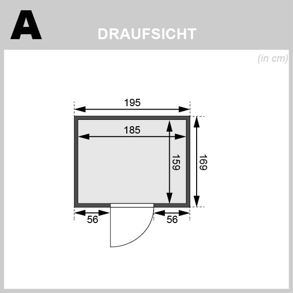 Karibu Sauna Adelina - 195 x 169 cm, 38 mm Niedrigsauna | ohne Ofen