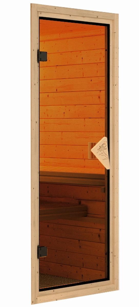 Sauna-Türelement CLASSIC bronziert zum Selbsteinbau, für 68 mm Saunakabine