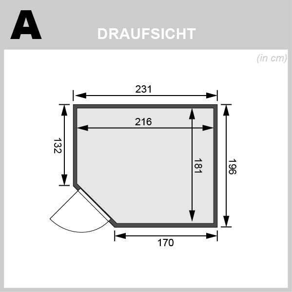 Karibu Sauna Horna - 231 x 196 cm, 68 mm Systemsauna | ohne Ofen