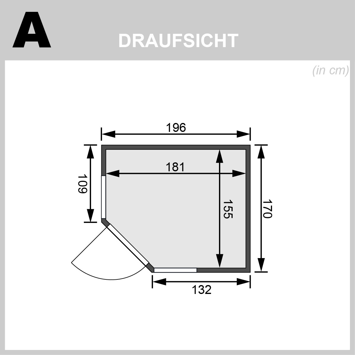 Karibu Sauna Amelia 1 - 196x170 cm, 68 mm Systemsauna | ohne Ofen