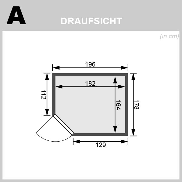 Karibu Sauna Bodo - 196 x 178 cm, 68 mm Systemsauna | ohne Ofen